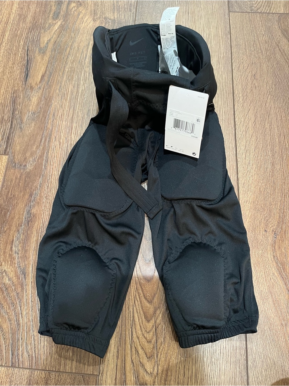 Nike Youth Small Black Integrated Football Pants Built-In Pads Dri-FIT NWT